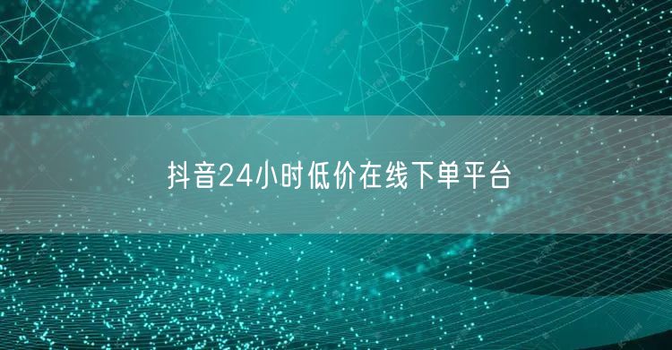 抖音24小时低价在线下单平台